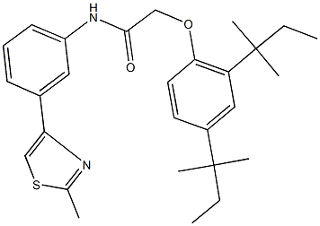 2-(2,4-ditert-pentylphenoxy)-N-[3-(2-methyl-1,3-thiazol-4-yl)phenyl]acetamide,667911-13-9,结构式