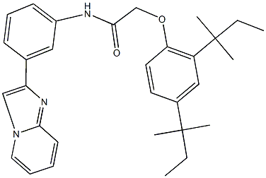 2-(2,4-ditert-pentylphenoxy)-N-(3-imidazo[1,2-a]pyridin-2-ylphenyl)acetamide 化学構造式