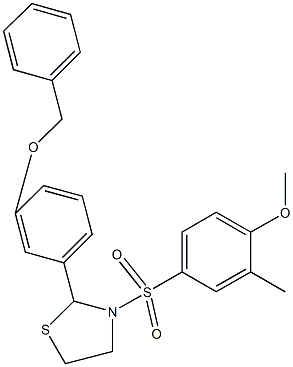 667911-15-1 2-[3-(benzyloxy)phenyl]-3-[(4-methoxy-3-methylphenyl)sulfonyl]-1,3-thiazolidine