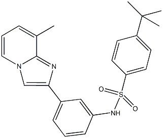 4-tert-butyl-N-[3-(8-methylimidazo[1,2-a]pyridin-2-yl)phenyl]benzenesulfonamide 结构式