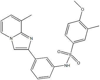 4-methoxy-3-methyl-N-[3-(8-methylimidazo[1,2-a]pyridin-2-yl)phenyl]benzenesulfonamide 结构式