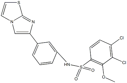 3,4-dichloro-N-(3-imidazo[2,1-b][1,3]thiazol-6-ylphenyl)-2-methoxybenzenesulfonamide Struktur