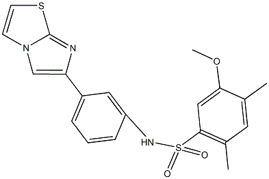 N-(3-imidazo[2,1-b][1,3]thiazol-6-ylphenyl)-5-methoxy-2,4-dimethylbenzenesulfonamide Structure