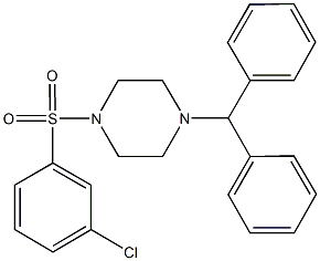 1-benzhydryl-4-[(3-chlorophenyl)sulfonyl]piperazine 化学構造式