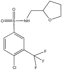 4-chloro-N-(tetrahydro-2-furanylmethyl)-3-(trifluoromethyl)benzenesulfonamide,667912-44-9,结构式