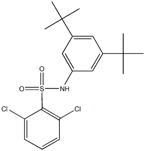 2,6-dichloro-N-(3,5-ditert-butylphenyl)benzenesulfonamide Struktur