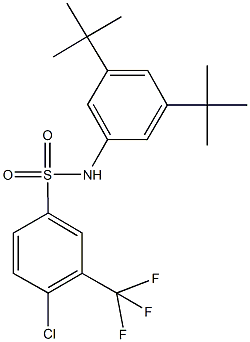 4-chloro-N-(3,5-ditert-butylphenyl)-3-(trifluoromethyl)benzenesulfonamide,667912-61-0,结构式