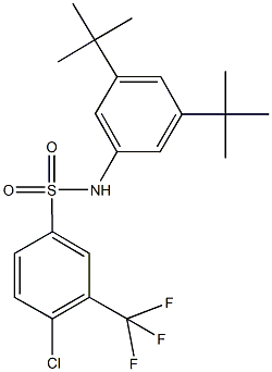 4-chloro-N-(3,5-ditert-butylphenyl)-3-(trifluoromethyl)benzenesulfonamide Structure