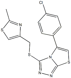 5-(4-chlorophenyl)[1,3]thiazolo[2,3-c][1,2,4]triazol-3-yl (2-methyl-1,3-thiazol-4-yl)methyl sulfide,667912-75-6,结构式