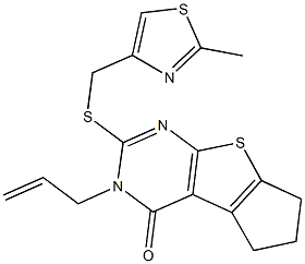 3-allyl-2-{[(2-methyl-1,3-thiazol-4-yl)methyl]sulfanyl}-3,5,6,7-tetrahydro-4H-cyclopenta[4,5]thieno[2,3-d]pyrimidin-4-one|