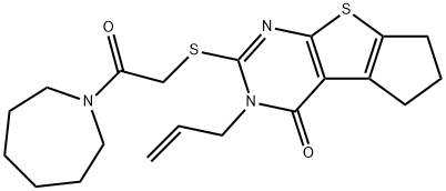 667913-00-0 3-allyl-2-{[2-(1-azepanyl)-2-oxoethyl]sulfanyl}-3,5,6,7-tetrahydro-4H-cyclopenta[4,5]thieno[2,3-d]pyrimidin-4-one