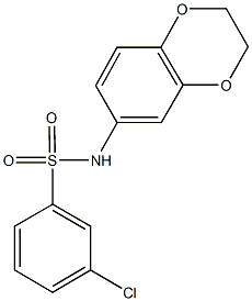 3-chloro-N-(2,3-dihydro-1,4-benzodioxin-6-yl)benzenesulfonamide Structure