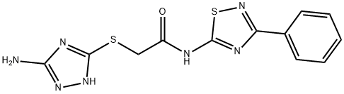 2-[(5-amino-1H-1,2,4-triazol-3-yl)sulfanyl]-N-(3-phenyl-1,2,4-thiadiazol-5-yl)acetamide 结构式
