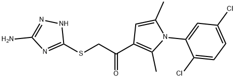 2-[(5-amino-1H-1,2,4-triazol-3-yl)sulfanyl]-1-[1-(2,5-dichlorophenyl)-2,5-dimethyl-1H-pyrrol-3-yl]ethanone|