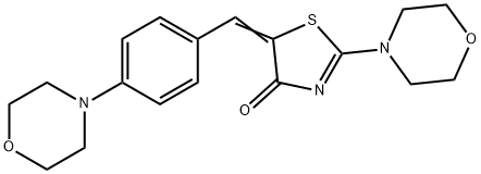 2-(4-morpholinyl)-5-[4-(4-morpholinyl)benzylidene]-1,3-thiazol-4(5H)-one 结构式