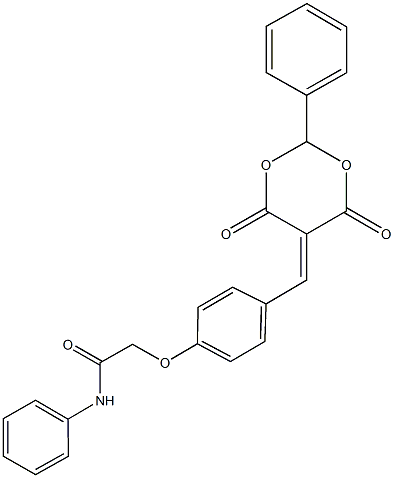 2-{4-[(4,6-dioxo-2-phenyl-1,3-dioxan-5-ylidene)methyl]phenoxy}-N-phenylacetamide Structure