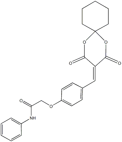 2-{4-[(2,4-dioxo-1,5-dioxaspiro[5.5]undec-3-ylidene)methyl]phenoxy}-N-phenylacetamide Struktur