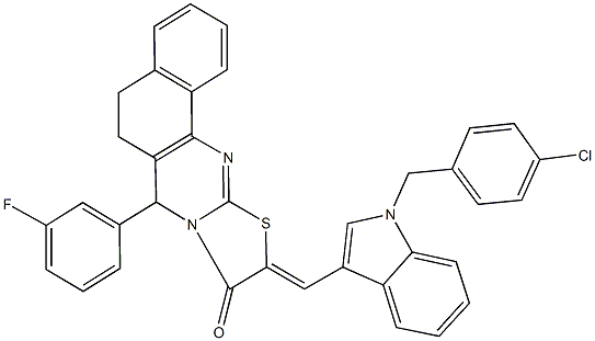 10-{[1-(4-chlorobenzyl)-1H-indol-3-yl]methylene}-7-(3-fluorophenyl)-5,7-dihydro-6H-benzo[h][1,3]thiazolo[2,3-b]quinazolin-9(10H)-one|