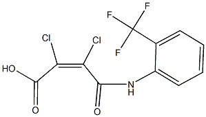 2,3-dichloro-4-oxo-4-[2-(trifluoromethyl)anilino]-2-butenoic acid Struktur
