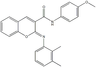 2-[(2,3-dimethylphenyl)imino]-N-(4-methoxyphenyl)-2H-chromene-3-carboxamide,667914-42-3,结构式