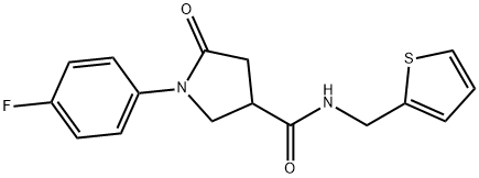 1-(4-fluorophenyl)-5-oxo-N-(2-thienylmethyl)-3-pyrrolidinecarboxamide 化学構造式