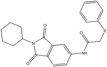 N-(2-cyclohexyl-1,3-dioxo-2,3-dihydro-1H-isoindol-5-yl)-2-(phenylsulfanyl)acetamide Structure