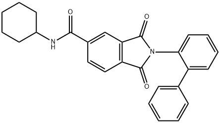 2-[1,1'-biphenyl]-2-yl-N-cyclohexyl-1,3-dioxo-5-isoindolinecarboxamide,669704-05-6,结构式