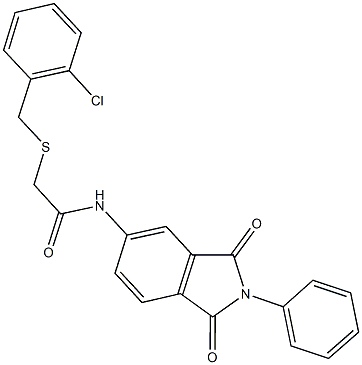 2-[(2-chlorobenzyl)sulfanyl]-N-(1,3-dioxo-2-phenyl-2,3-dihydro-1H-isoindol-5-yl)acetamide Struktur