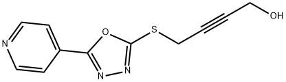 4-[(5-pyridin-4-yl-1,3,4-oxadiazol-2-yl)sulfanyl]but-2-yn-1-ol 结构式