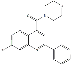7-chloro-8-methyl-4-(4-morpholinylcarbonyl)-2-phenylquinoline Struktur