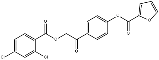 4-{2-[(2,4-dichlorobenzoyl)oxy]acetyl}phenyl 2-furoate Struktur