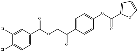 4-{2-[(3,4-dichlorobenzoyl)oxy]acetyl}phenyl 2-furoate Struktur