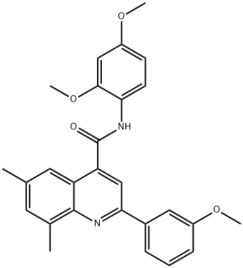 N-(2,4-dimethoxyphenyl)-2-(3-methoxyphenyl)-6,8-dimethyl-4-quinolinecarboxamide,669739-66-6,结构式