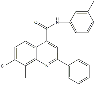 7-chloro-8-methyl-N-(3-methylphenyl)-2-phenyl-4-quinolinecarboxamide|