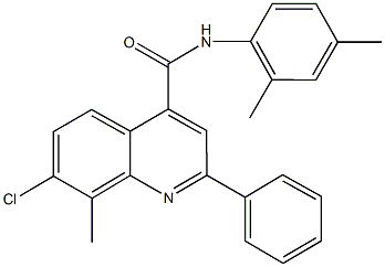 7-chloro-N-(2,4-dimethylphenyl)-8-methyl-2-phenyl-4-quinolinecarboxamide,669740-09-4,结构式
