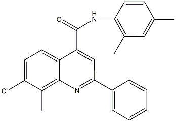 7-chloro-N-(2,4-dimethylphenyl)-8-methyl-2-phenyl-4-quinolinecarboxamide 化学構造式