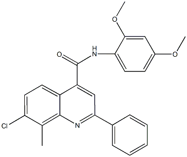 7-chloro-N-(2,4-dimethoxyphenyl)-8-methyl-2-phenyl-4-quinolinecarboxamide,669740-26-5,结构式