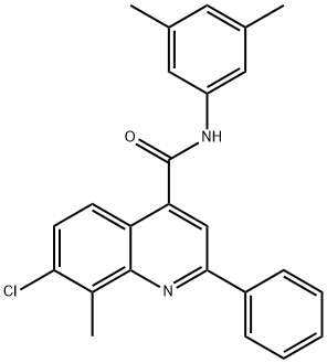 7-chloro-N-(3,5-dimethylphenyl)-8-methyl-2-phenyl-4-quinolinecarboxamide Structure