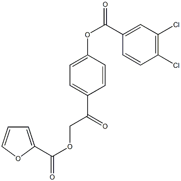 2-{4-[(3,4-dichlorobenzoyl)oxy]phenyl}-2-oxoethyl 2-furoate Structure