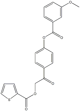 2-{4-[(3-methoxybenzoyl)oxy]phenyl}-2-oxoethyl 2-thiophenecarboxylate|