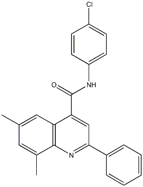 N-(4-chlorophenyl)-6,8-dimethyl-2-phenyl-4-quinolinecarboxamide 结构式