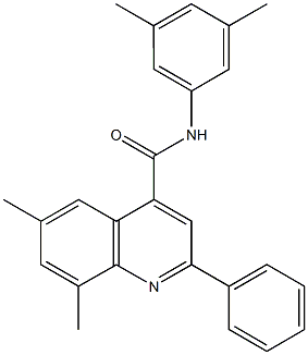 N-(3,5-dimethylphenyl)-6,8-dimethyl-2-phenyl-4-quinolinecarboxamide Struktur