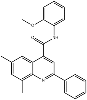 N-(2-methoxyphenyl)-6,8-dimethyl-2-phenyl-4-quinolinecarboxamide,669749-49-9,结构式