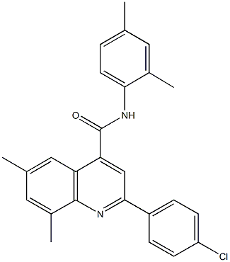 2-(4-chlorophenyl)-N-(2,4-dimethylphenyl)-6,8-dimethyl-4-quinolinecarboxamide 结构式
