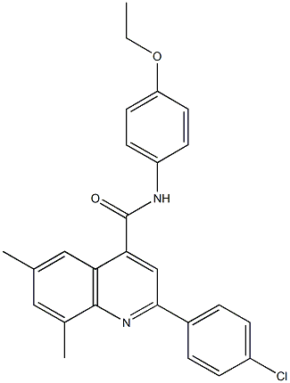 2-(4-chlorophenyl)-N-(4-ethoxyphenyl)-6,8-dimethyl-4-quinolinecarboxamide 结构式