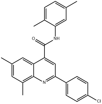 2-(4-chlorophenyl)-N-(2,5-dimethylphenyl)-6,8-dimethyl-4-quinolinecarboxamide 结构式