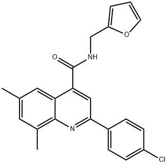 2-(4-chlorophenyl)-N-(2-furylmethyl)-6,8-dimethyl-4-quinolinecarboxamide Structure