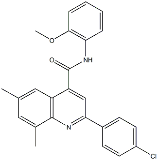 2-(4-chlorophenyl)-N-(2-methoxyphenyl)-6,8-dimethyl-4-quinolinecarboxamide 结构式