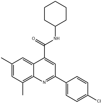 2-(4-chlorophenyl)-N-cyclohexyl-6,8-dimethyl-4-quinolinecarboxamide,669751-17-1,结构式
