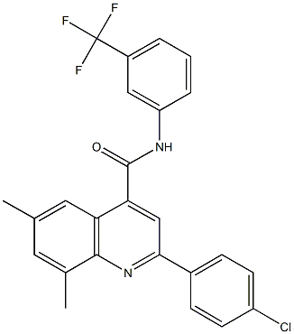 2-(4-chlorophenyl)-6,8-dimethyl-N-[3-(trifluoromethyl)phenyl]-4-quinolinecarboxamide,669751-57-9,结构式